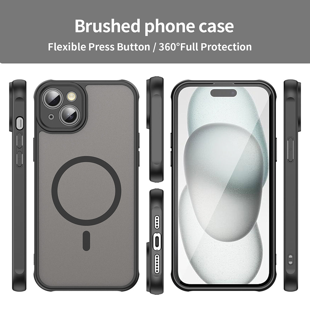 MagSafe Case for Apple iPhone 14 Plus, Techsuit, HaloFrost II, Black