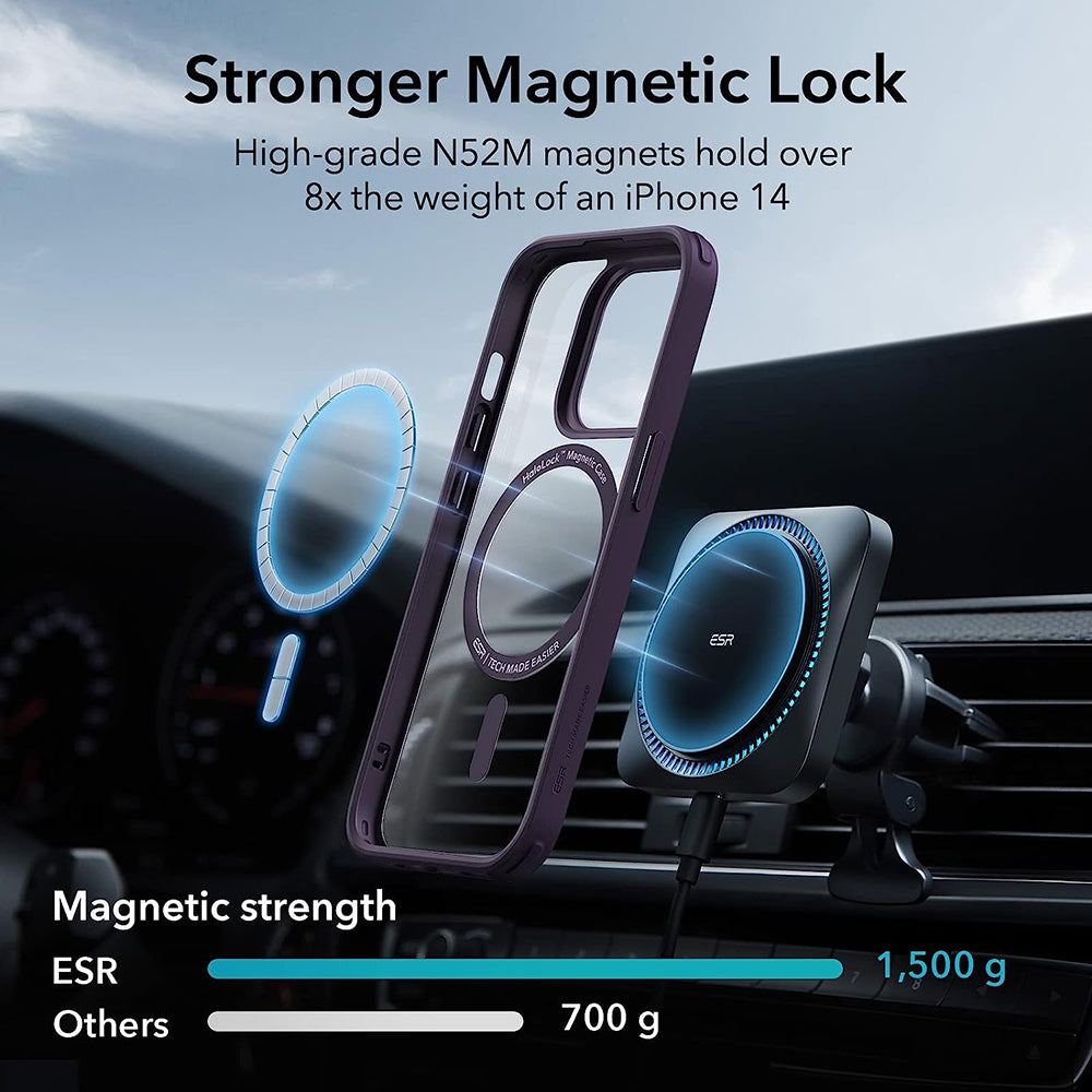 MagSafe Case for Apple iPhone 14 Pro, ESR, Classic Hybrid, Transparent Purple