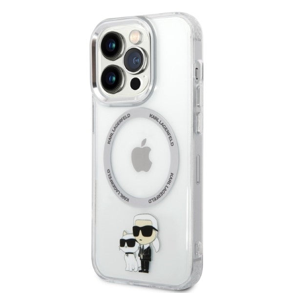 MagSafe Case for Apple iPhone 14 Pro, Karl Lagerfeld, Ikonik Karl & Choupette, Transparent