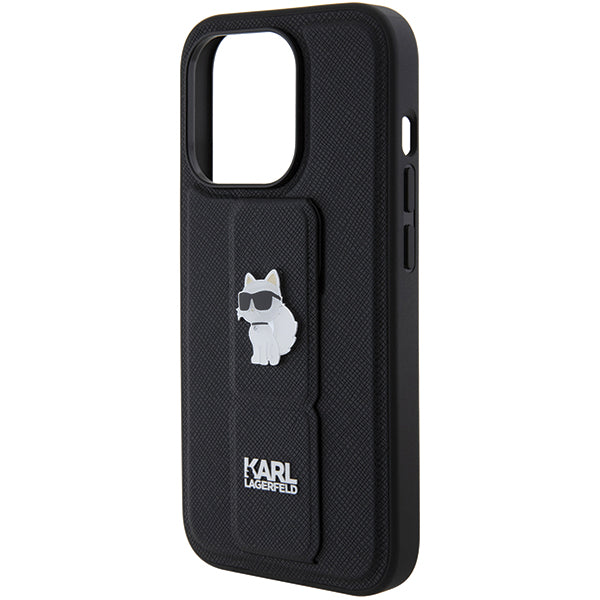 MagSafe Case for Apple iPhone 14 Pro, Karl Lagerfeld, Saffiano Gripstand Choupette, Black