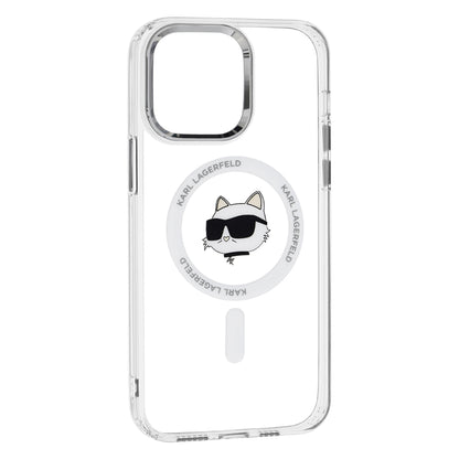 MagSafe Case for Apple iPhone 14 Pro Max, Karl Lagerfeld, IML Metal Choupette's Head, White
