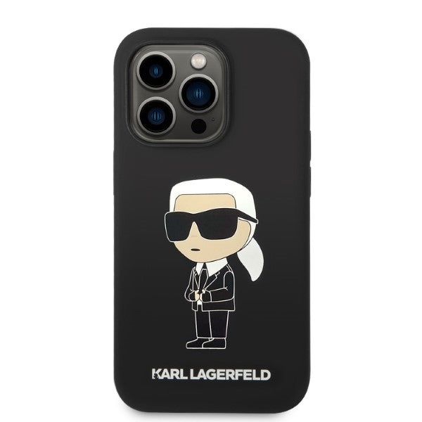 MagSafe Case for Apple iPhone 14 Pro Max, Karl Lagerfeld, Ikonik Karl Silicone, Black