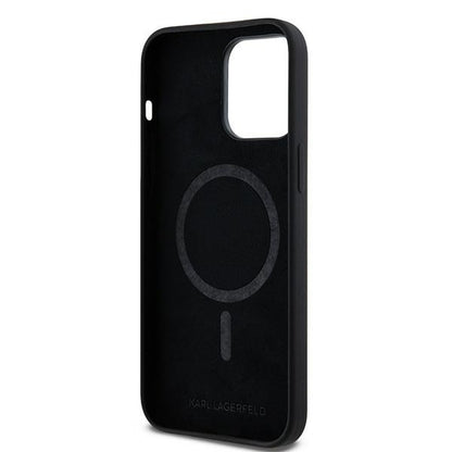 MagSafe Case for Apple iPhone 14 Pro Max, Karl Lagerfeld, Karl & Choupette Silicone, Black