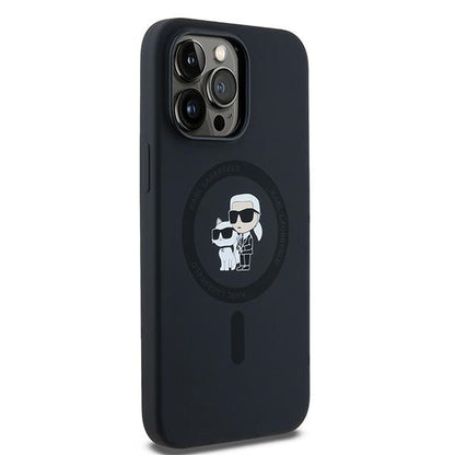 MagSafe Case for Apple iPhone 14 Pro Max, Karl Lagerfeld, Karl & Choupette Silicone, Black