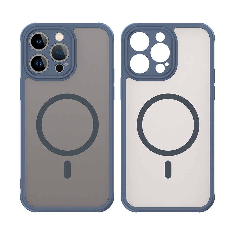 MagSafe Case for Apple iPhone 14 Pro Max, Techsuit, HaloFrost II, Navy Blue