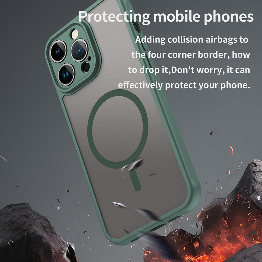 MagSafe Case for Apple iPhone 14 Pro Max, Techsuit, HaloFrost II, Green