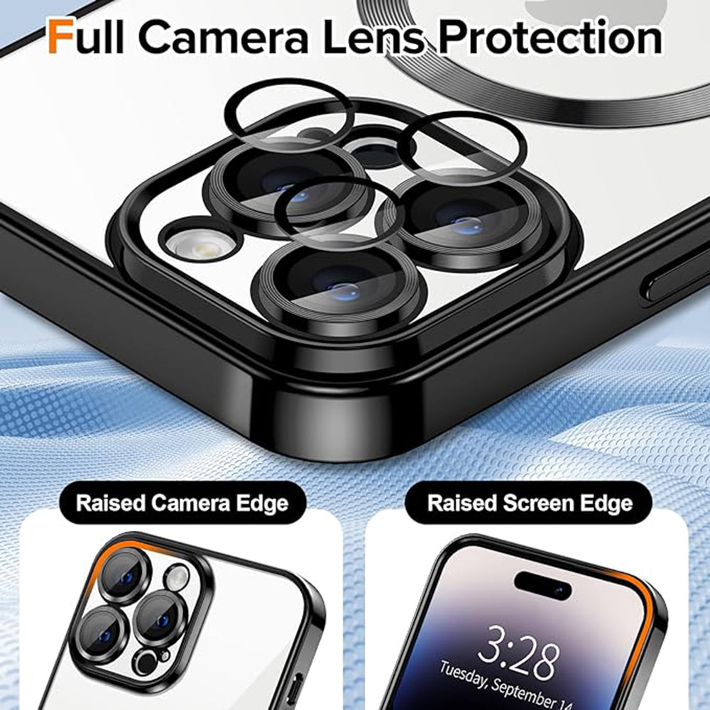 MagSafe Case for Apple iPhone 14 Pro Max, Techsuit, Luxury Crystal, Black