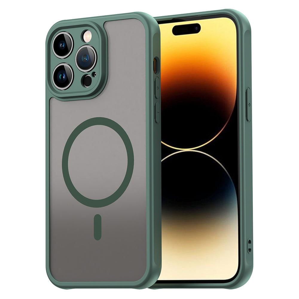 MagSafe Case for Apple iPhone 14 Pro, Techsuit, HaloFrost II, Green