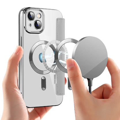 MagSafe Case for Apple iPhone 14, Techsuit, SmartMag Book, Gray
