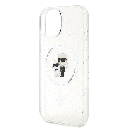 MagSafe Case for Apple iPhone 15, Karl Lagerfeld, Glitter, Transparent