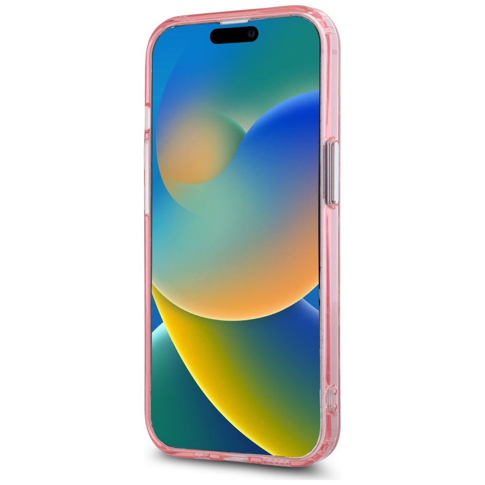 MagSafe Case for Apple iPhone 15, Karl Lagerfeld, IML Monogram Karl & Choupette's Heads, Pink