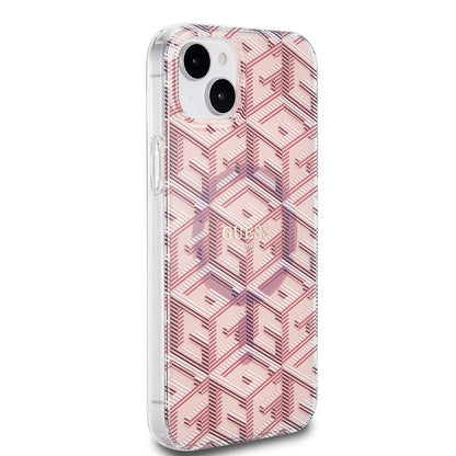 MagSafe Case for Apple iPhone 15 Plus, Guess, IML Gcube, Pink