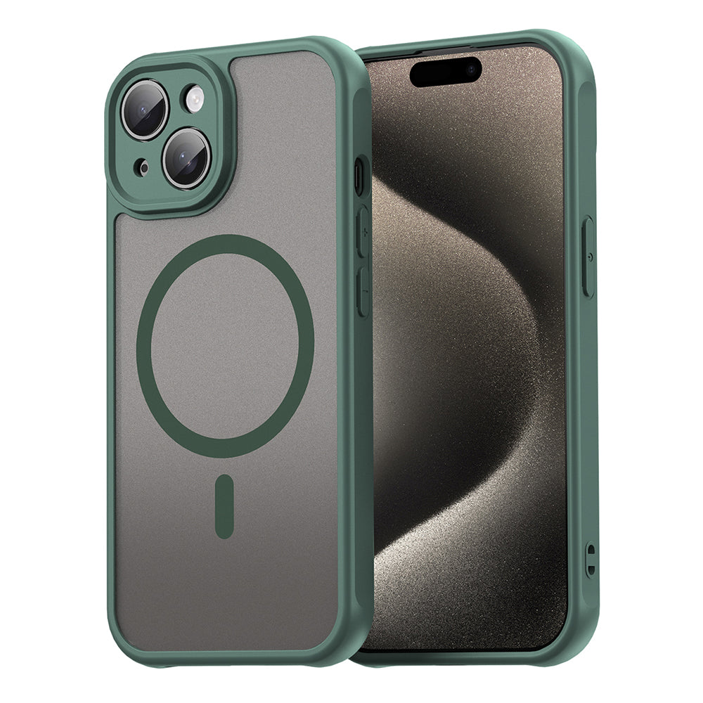 MagSafe Case for Apple iPhone 15 Plus, Techsuit, HaloFrost II, Green