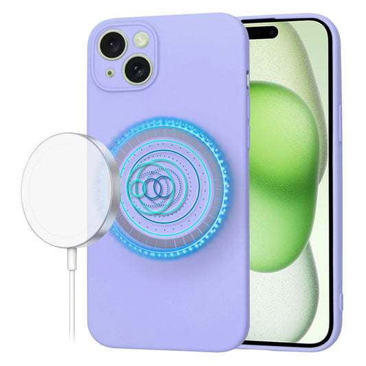 MagSafe Case for Apple iPhone 15 Plus, Techsuit, SoftFlex, Light Purple