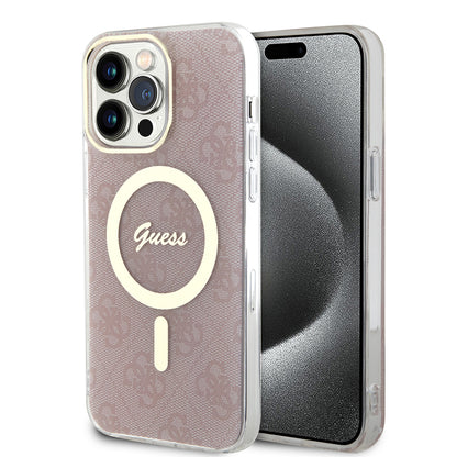 MagSafe Case for Apple iPhone 15 Pro, Guess, IML 4G, Pink