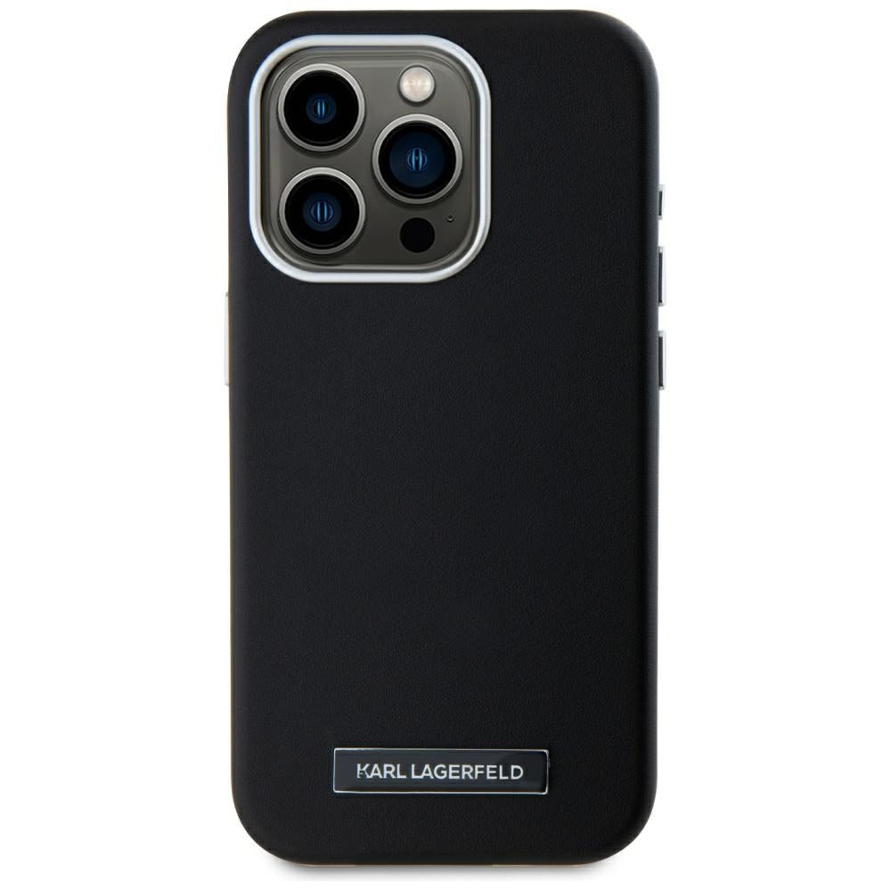 MagSafe Case for Apple iPhone 15 Pro, Karl Lagerfeld, FW Metal Plate, Black