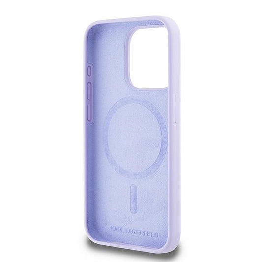 MagSafe Case for Apple iPhone 15 Pro, Karl Lagerfeld, Silicone Ring Karl & Choupette, Purple