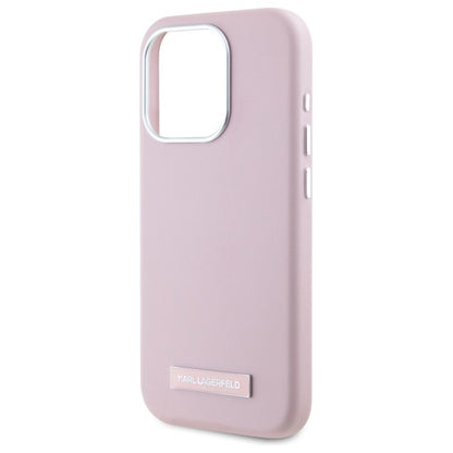 MagSafe Case for Apple iPhone 15 Pro Max, Karl Lagerfeld, FW Metal Plate, Pink