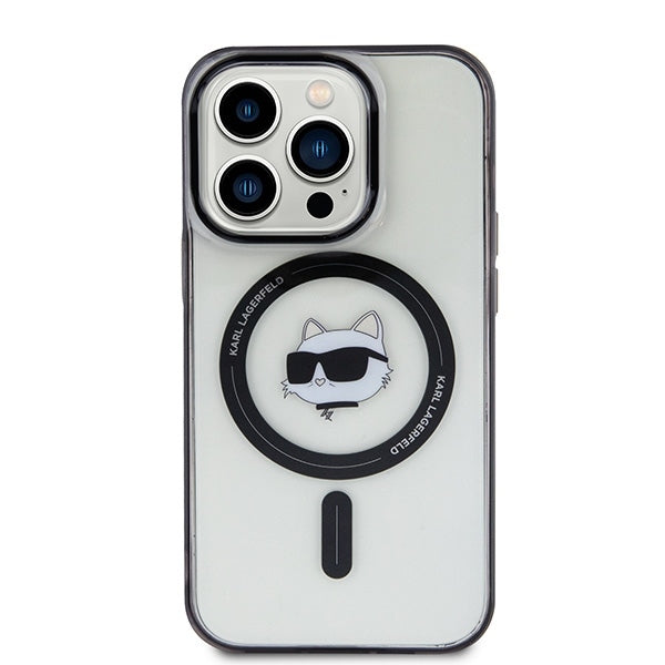 MagSafe Case for Apple iPhone 15 Pro Max, Karl Lagerfeld, IML Choupette's Head, Transparent