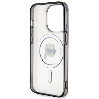 MagSafe Case for Apple iPhone 15 Pro Max, Karl Lagerfeld, IML Karl's Head, Transparent
