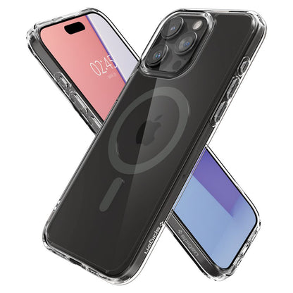 MagSafe Case for Apple iPhone 15 Pro Max, Spigen, Ultra Hybrid Carbon, Transparent