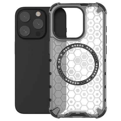 MagSafe Case for Apple iPhone 15 Pro Max, Techsuit, HoneyComb Shield, White