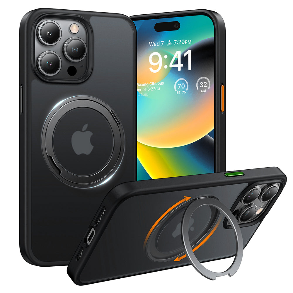 MagSafe Case for Apple iPhone 15 Pro Max, Torras, Ostand Pro, Black