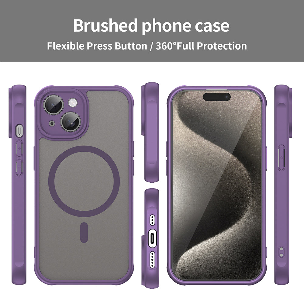 MagSafe Case for Apple iPhone 15, Techsuit, HaloFrost II, Purple