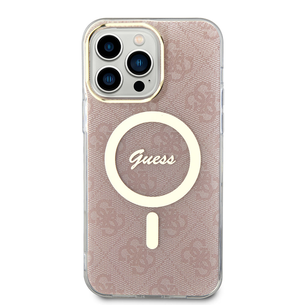 MagSafe Case for Apple iPhone 16, Guess, IML 4G, Pink