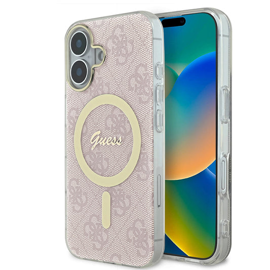 MagSafe Case for Apple iPhone 16, Guess, IML 4G, Pink