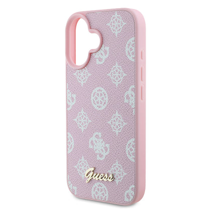 MagSafe Case for Apple iPhone 16, Guess, Peony Script, Pink