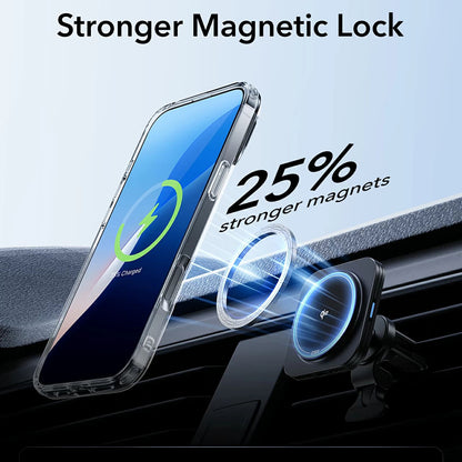 MagSafe Case for Apple iPhone 16 Pro, ESR, Classic Hybrid Kickstand, Transparent Black