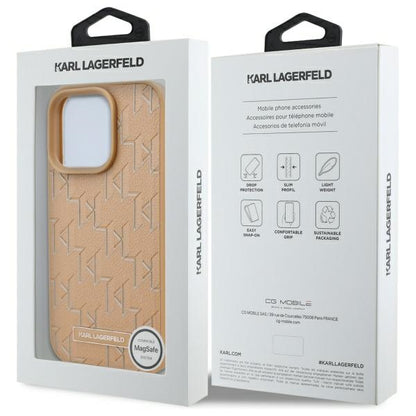 MagSafe Case for Apple iPhone 16 Pro Max, Karl Lagerfeld, Hot Stamp, Beige