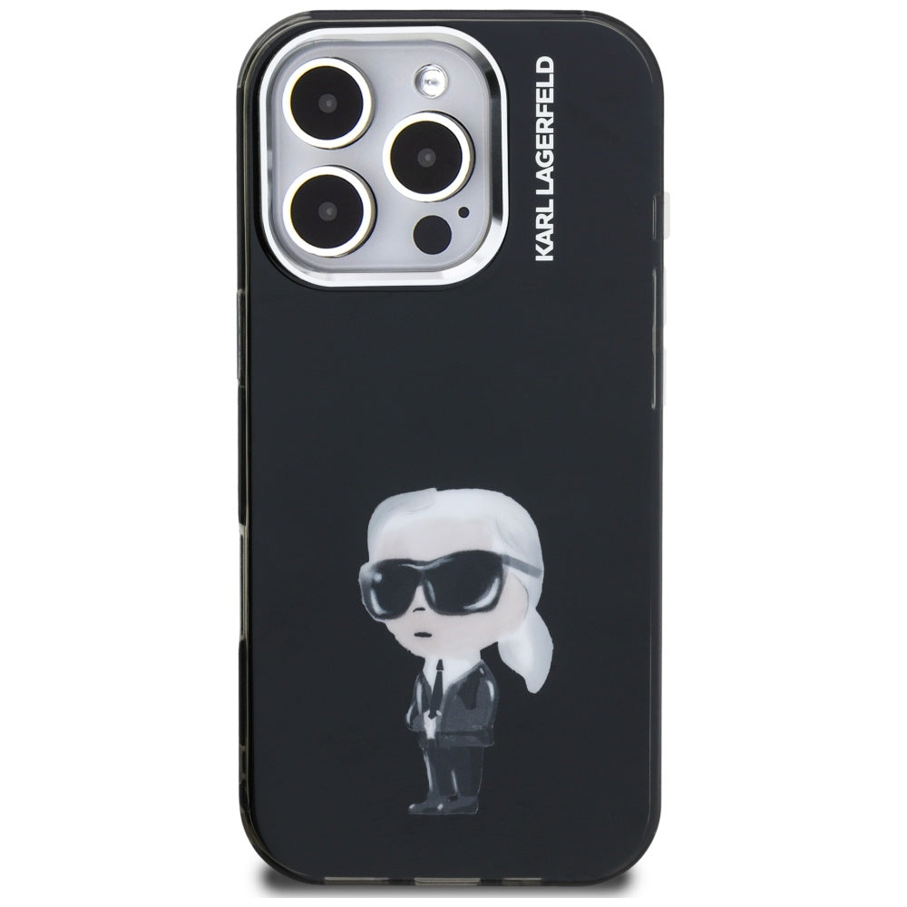 MagSafe Case for Apple iPhone 16 Pro Max, Karl Lagerfeld, IML Aquarelle Karl Logo, Black