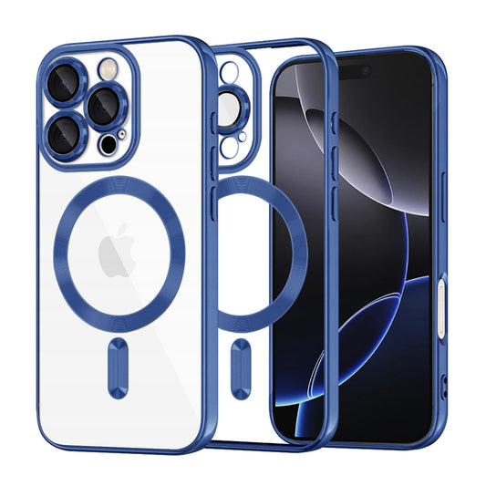 MagSafe Case for Apple iPhone 16 Pro Max, Techsuit, Luxury Crystal, Dark Blue