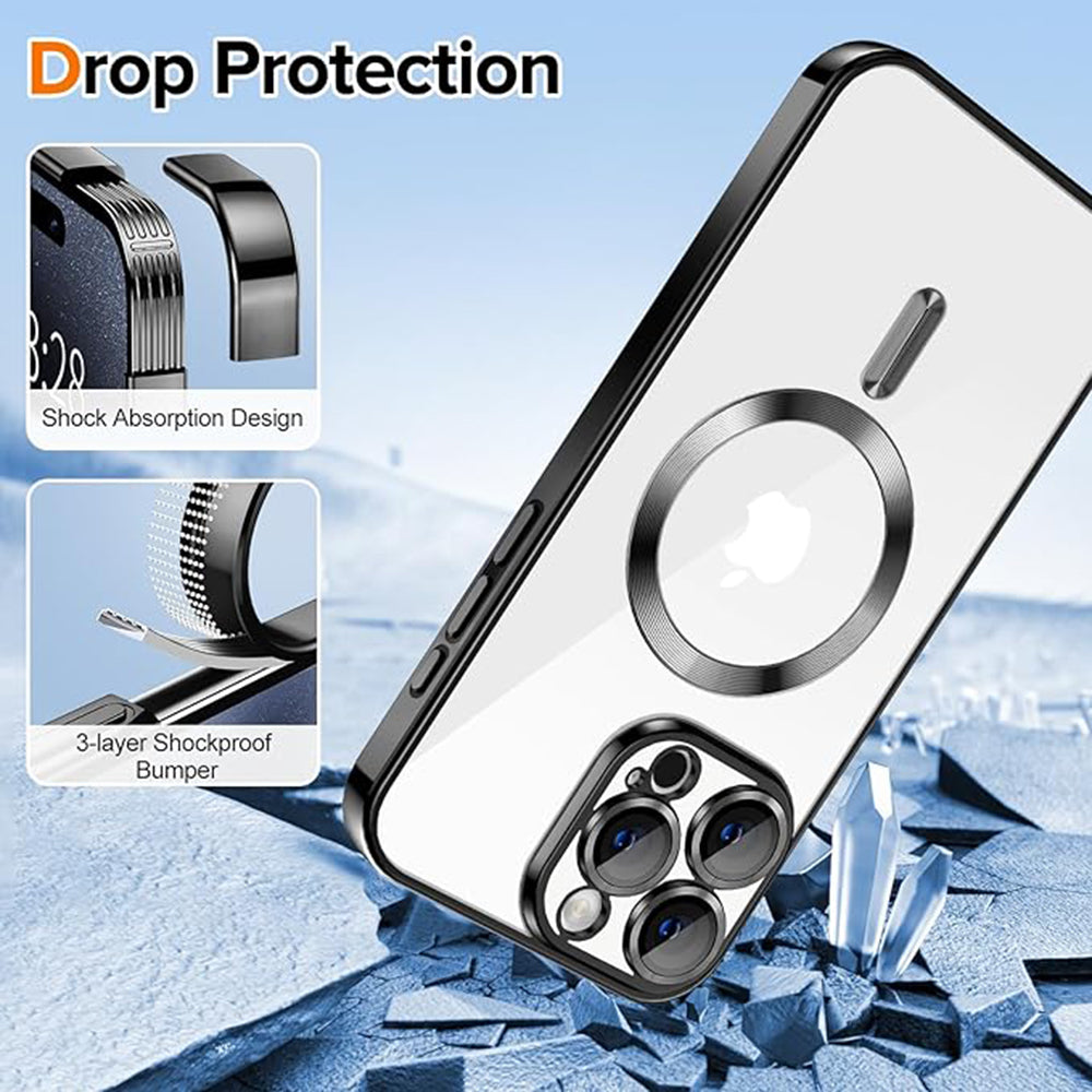 MagSafe Case for Apple iPhone 16 Pro Max, Techsuit, Luxury Crystal, Gold