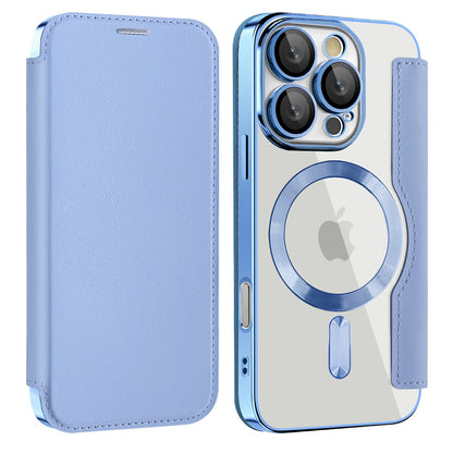 MagSafe Case for Apple iPhone 16 Pro Max, Techsuit, SmartMag Book, Blue