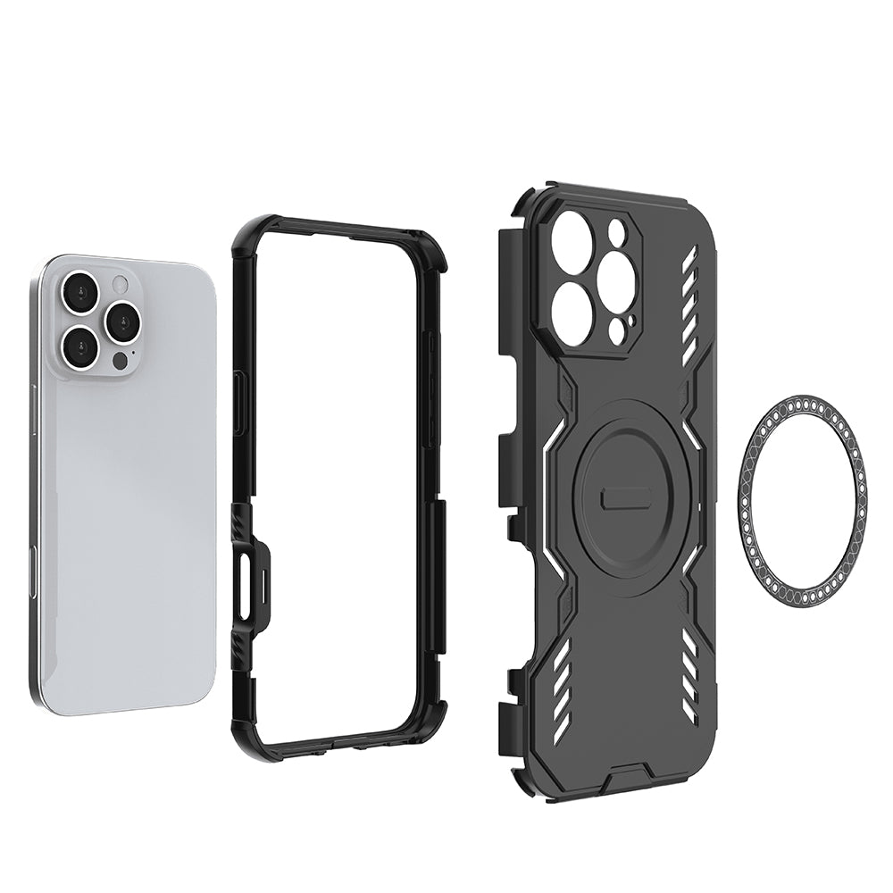 MagSafe Case for Apple iPhone 16 Pro, Techsuit, ArmorMag, Black