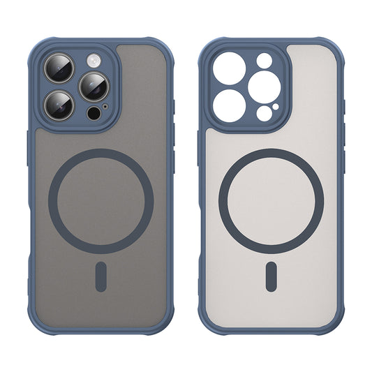 MagSafe Case for Apple iPhone 16 Pro, Techsuit, HaloFrost II, Navy Blue