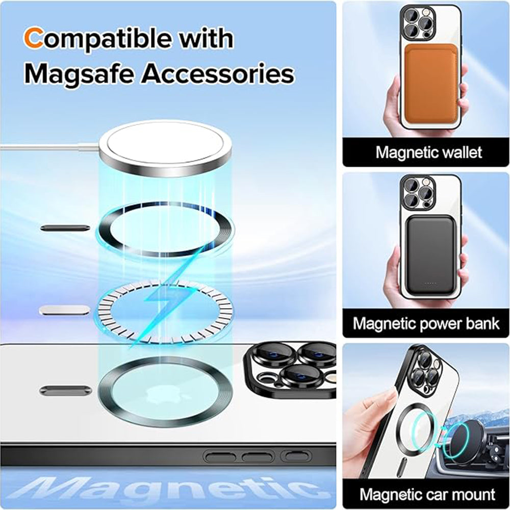 MagSafe Case for Apple iPhone 16 Pro, Techsuit, Luxury Crystal, Pink