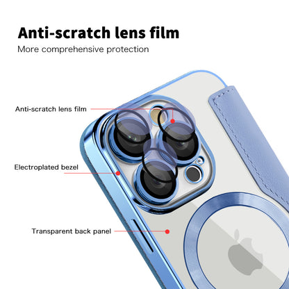 MagSafe Case for Apple iPhone 16 Pro, Techsuit, SmartMag Book, Blue