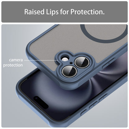 MagSafe Case for Apple iPhone 16, Techsuit, HaloFrost II, Navy Blue