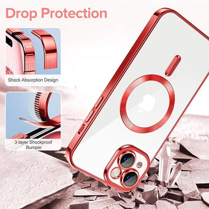 MagSafe Case for Apple iPhone 16, Techsuit, Luxury Crystal, Gold