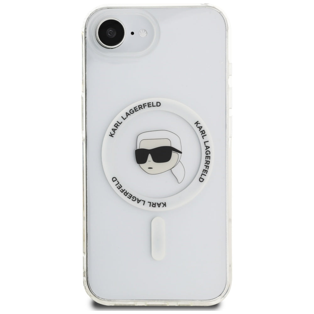 MagSafe Case for Apple iPhone 16e, Karl Lagerfeld, IML Karl's Head, White