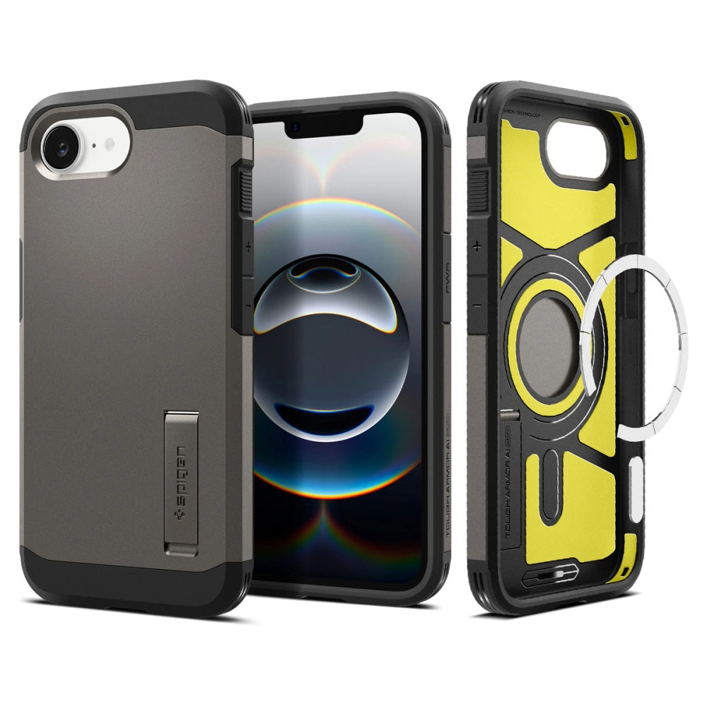 MagSafe Case for Apple iPhone 17e / 16e, Spigen, Tough Armor, Gray