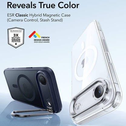 MagSafe Case for Apple iPhone 17 Air, ESR, Classic Hybrid Kickstand, Satin Blue