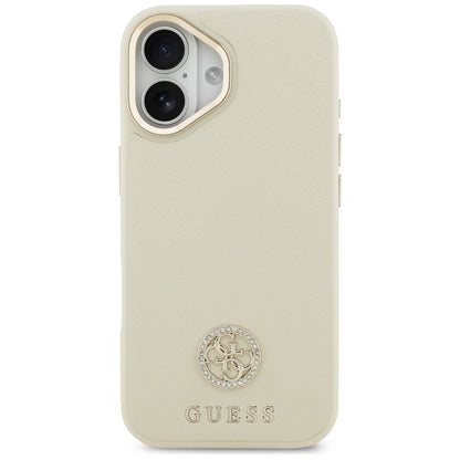 MagSafe Case for Apple iPhone 17, Guess, Grained Strass Logo, Beige