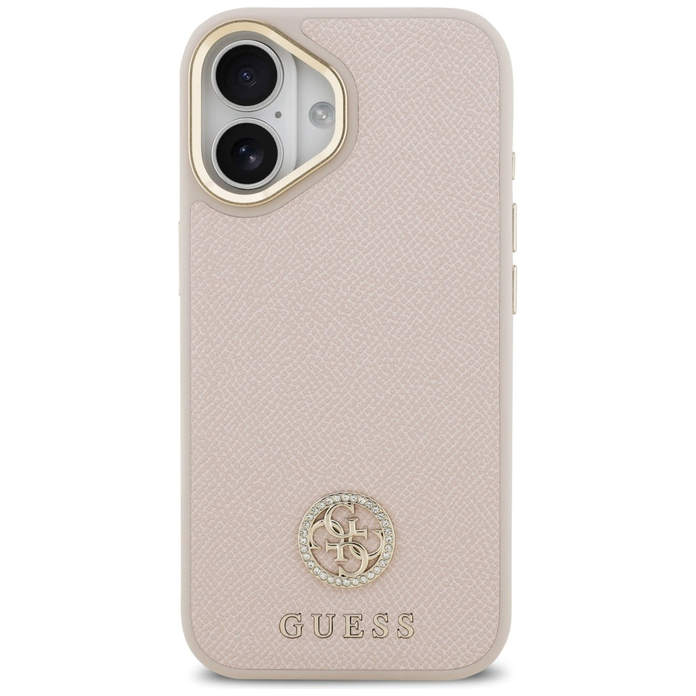 MagSafe Case for Apple iPhone 17, Guess, Grained Strass Logo, Pink