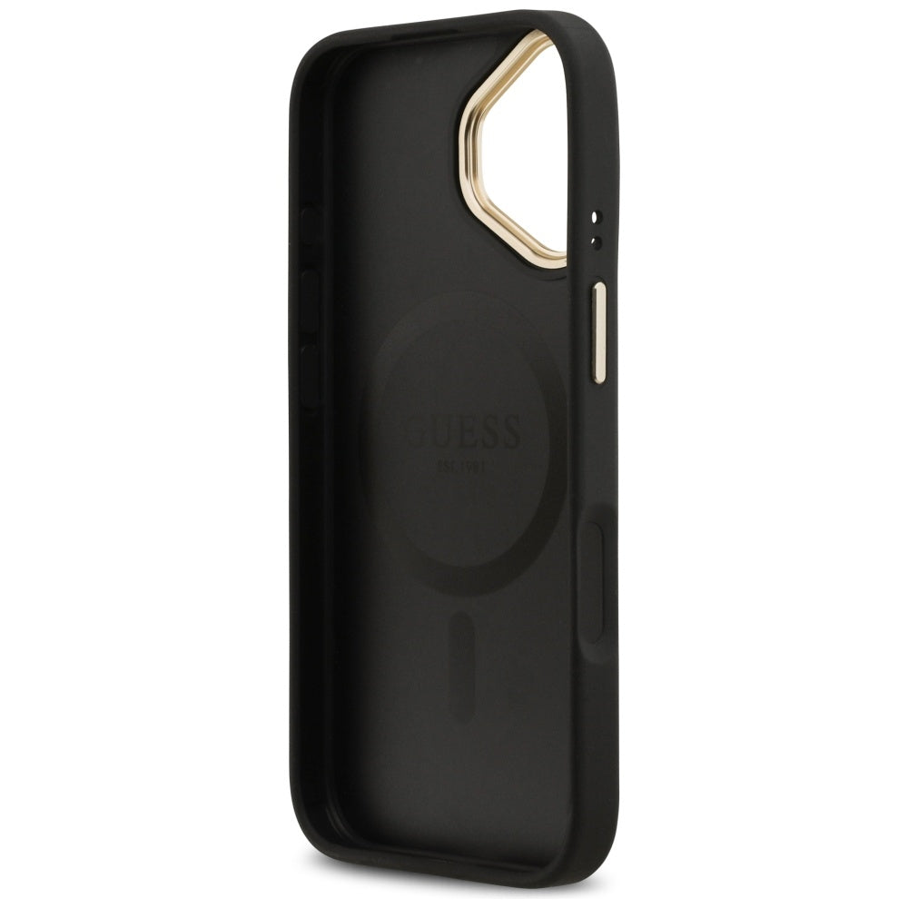 MagSafe Case for Apple iPhone 17, Guess, Peony Hot Stamp, Black