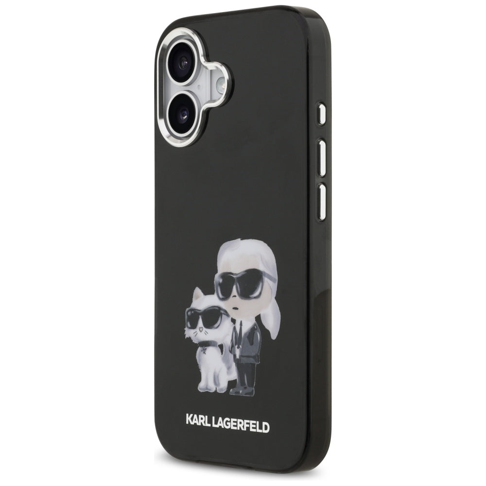 MagSafe Case for Apple iPhone 17, Karl Lagerfeld, IML Aquarelle Karl & Choupette Logo, Black